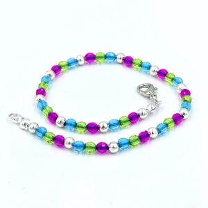 Handmade Polysexual Pride LBGTQ Crystal Beaded Ankle Bracelet